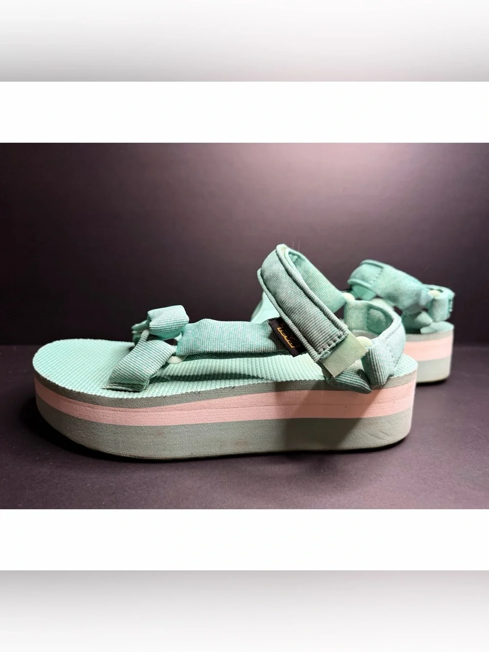 Teva Flatform Universal Sandals In The Discontinued Light Multi Pastel Colorway